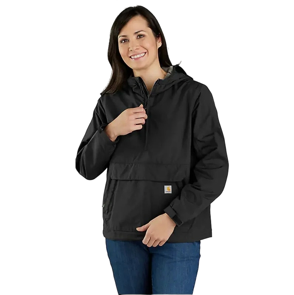 carhartt-womens-rockford-anorak-full-front-black--workwear-wearhouse-work-boots-apparel-safety-gear
