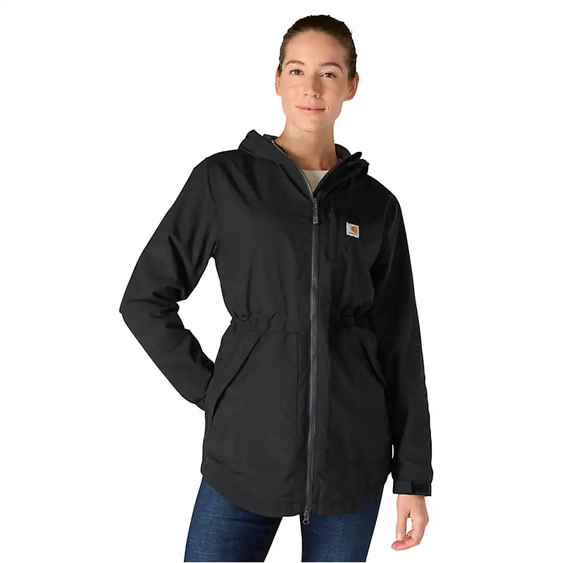 carhartt-womens-rockford-coat-full-front-black-workwear-wearhouse-work-boots-apparel-safety-gear
