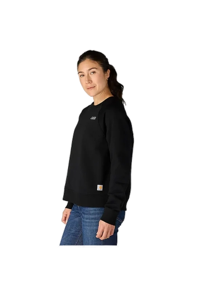 carhartt-womens-sawyer-crewneck-sweatshirt-black-left-workwear-wearhouse-work-boots-apparel-safety-gear
