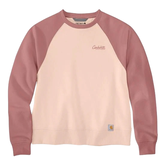 carhartt-womens-sawyer-crewneck-sweatshirt-light-coral-full-workwear-wearhouse-work-boots-apparel-safety-gear
