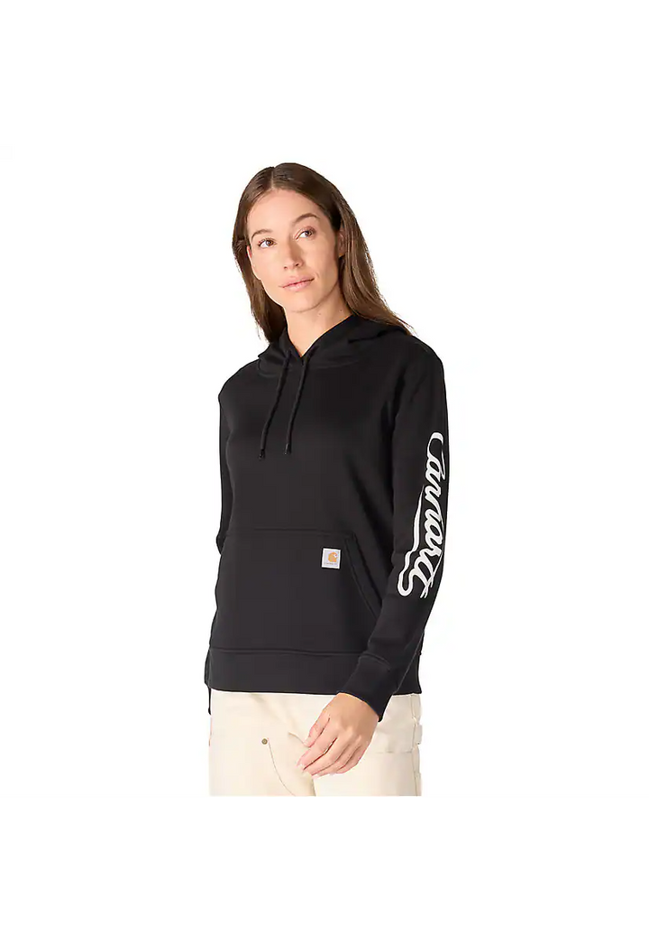 carhartt-womens-sawyer-script-logo-sweatshirt-front-black-workwear-wearhouse-work-boots-apparel-safety-gear
