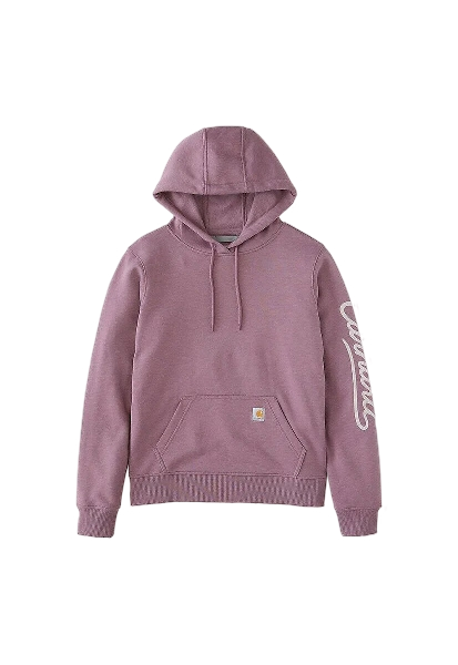 carhartt-womens-sawyer-script-logo-sweatshirt-full-front-ashberry-heather-workwear-wearhouse-work-boots-apparel-safety-gear

