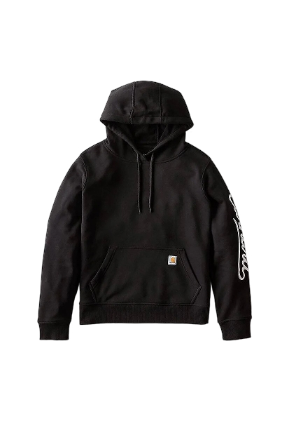 carhartt-womens-sawyer-script-logo-sweatshirt-full-front-black-workwear-wearhouse-work-boots-apparel-safety-gear

