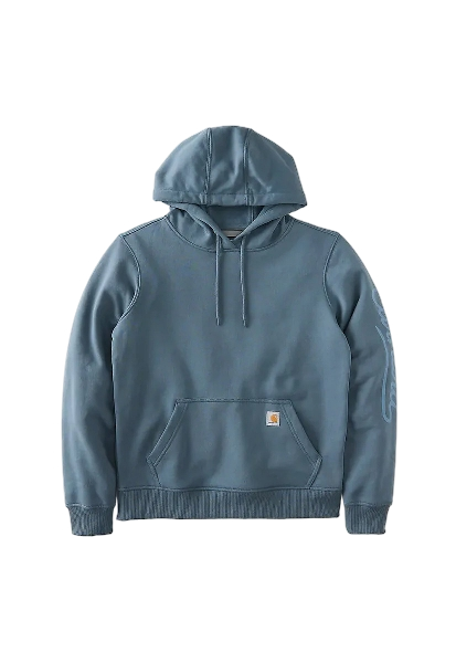 carhartt-womens-sawyer-script-logo-sweatshirt-iron-blue-full-front-workwear-wearhouse-work-boots-apparel-safety-gear
