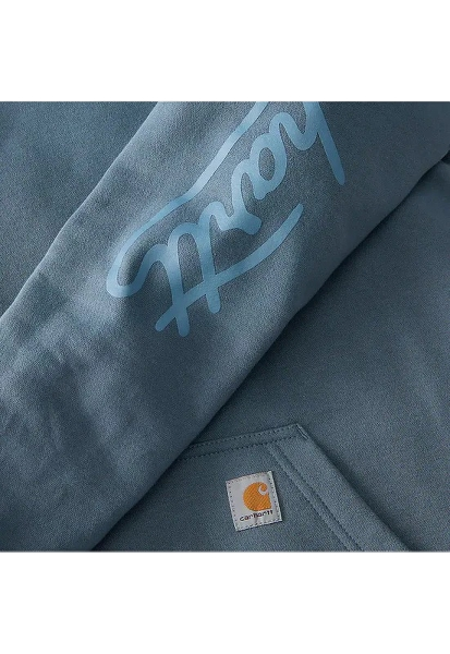 carhartt-womens-sawyer-script-logo-sweatshirt-iron-blue-sleeve-workwear-wearhouse-work-boots-apparel-safety-gear
