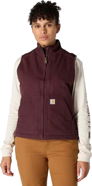 carhartt-womens-washed-duck-mock-neck-vest-blackberry-front-workwear-wearhouse-work-boots-apparel-safety-gear
