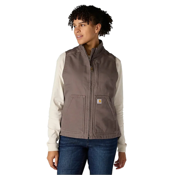 carhartt-womens-washed-duck-mock-neck-vest-taupe-grey-front-workwear-wearhouse-work-boots-apparel-safety-gear
