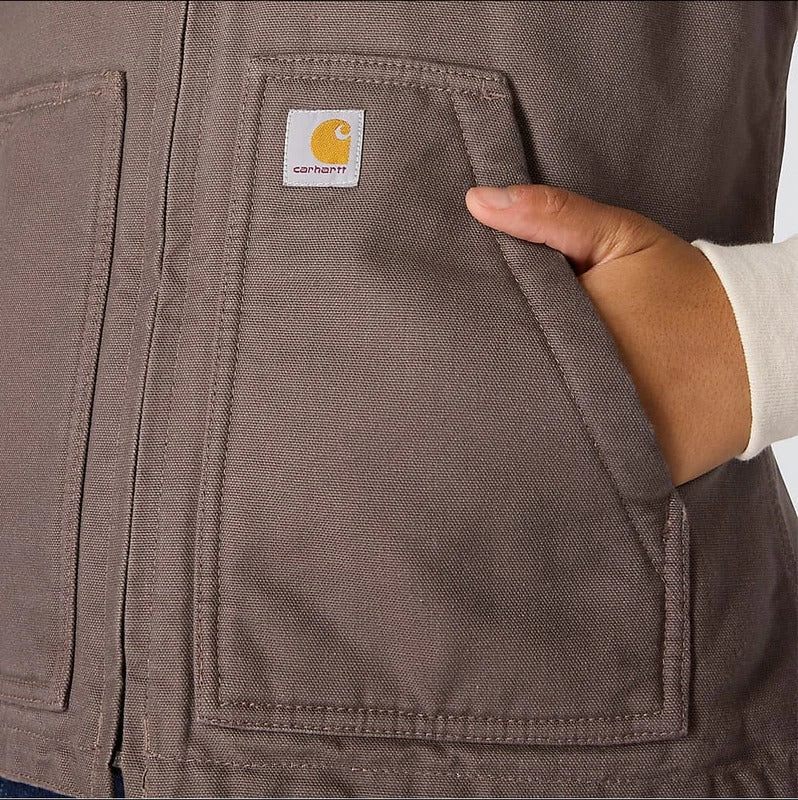 carhartt-womens-washed-duck-mock-neck-vest-taupe-grey-left-pocket-workwear-wearhouse-work-boots-apparel-safety-gear
