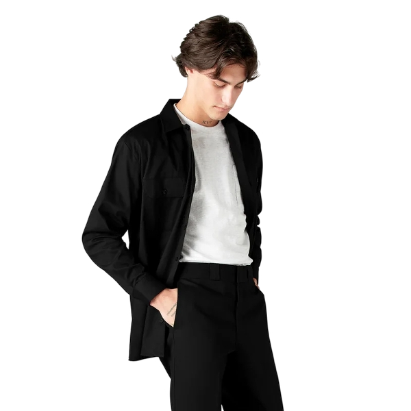 dickies-mens-long-sleeve-work-shirt-right-black-workwear-wearhouse-work-boots-apparel-safety-gear
