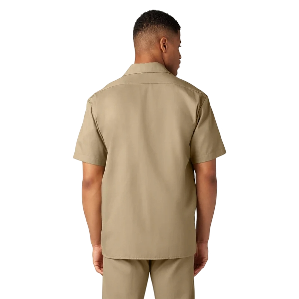 dickies-mens-short-sleeve-work-shirt-khaki-back-workwear-wearhouse-work-boots-apparel-safety-gear
