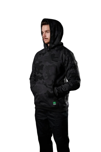 fxd-mens-wf-1-hi-vis-bonded-membrane-fleece-hoodie-left-black-camo-workwear-wearhouse-work-boots-apparel-safety-gear
