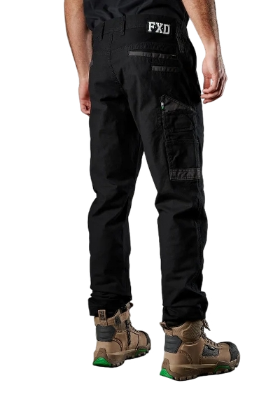 fxd-mens-wp-3-stretch-work-pants-black-left-back-workwear-wearhouse-work-boots-apparel-safety-gear
