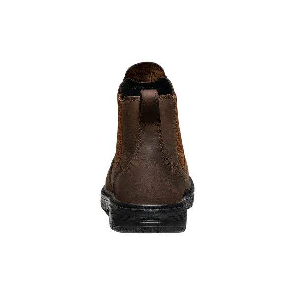 KEEN Utility Boots: Women's 1030649 Cascade Brown Black Aluminum Toe San Jose 90° Chelsea Work Boot