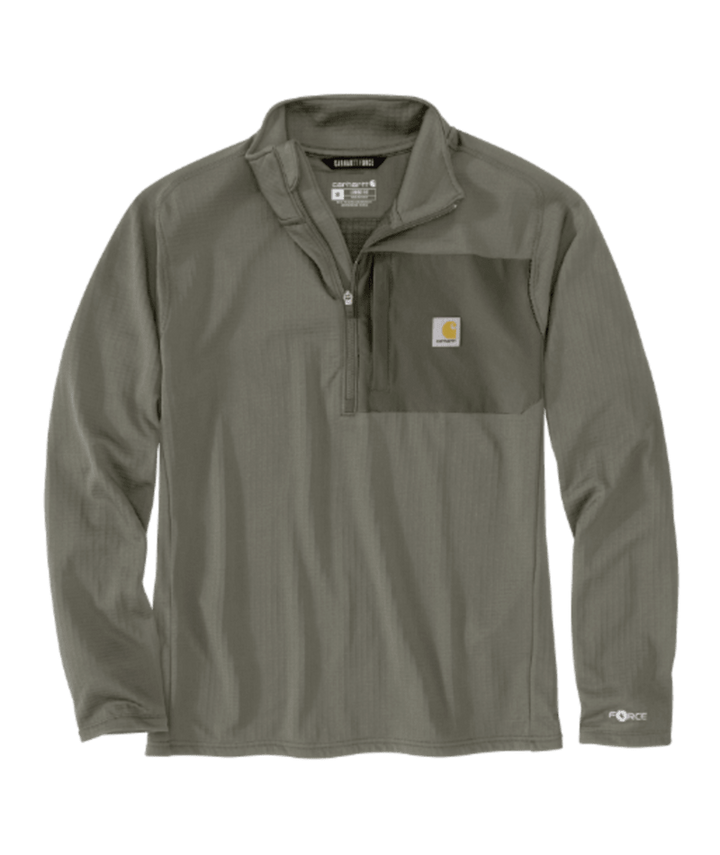 Carhartt Men's Force® Relaxed Fit Mock Neck Half-Zip Fleece-Lined Shirt