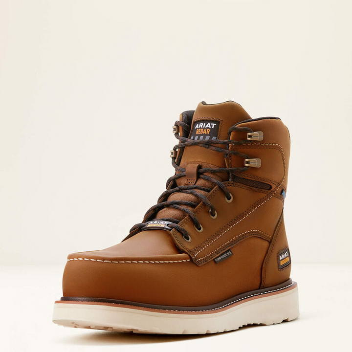 Ariat Men's Rebar Wedge Moc Toe 6" Waterproof Composite Toe