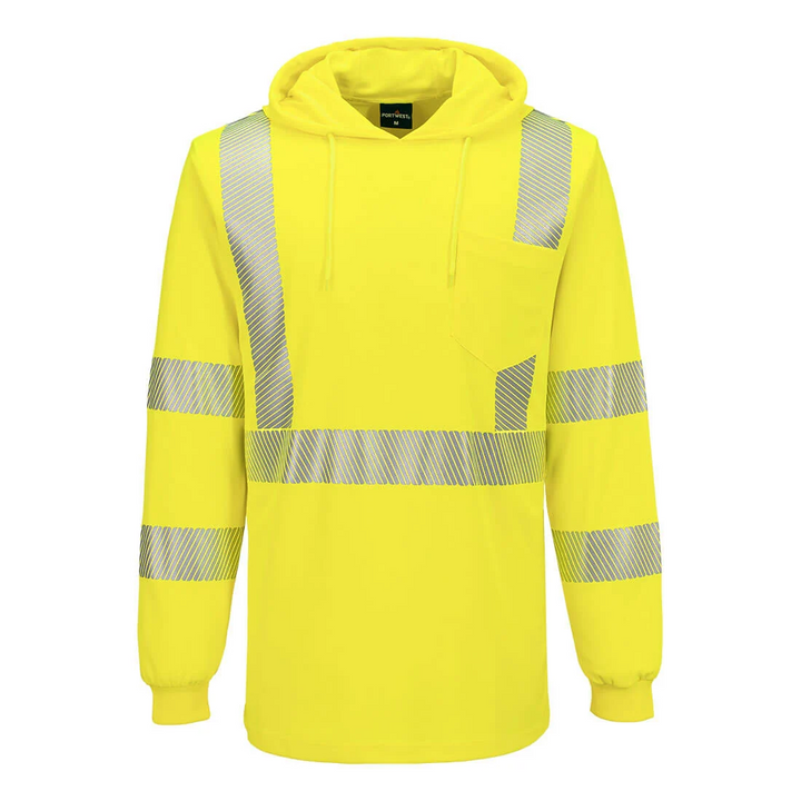 Portwest Hi-Vis Lightweight Hooded T-shirt L/S