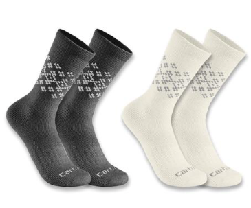 Carhartt Women's Midweight Synthetic-Wool Blend Fairisle Crew Sock 2-Pack