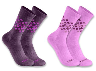 Carhartt Women's Midweight Synthetic-Wool Blend Fairisle Crew Sock 2-Pack