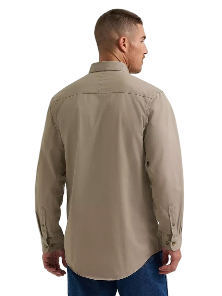 wrangler-mens--riggs-workwear-long-sleeve-button-down-solid-twill-work-shirt-khaki-back-workwear-wearhouse-work-boots-apparel-safety-gear
