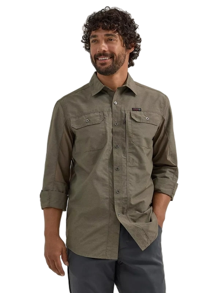 wrangler-mens-atg-mens-mixed-material-shirt-front-workwear-wearhouse-work-boots-apparel-safety-gear
