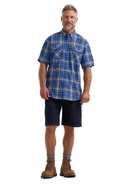 wrangler-mens-riggs-workwear-foreman-plaid-work-shirt-bluefish-full-workwear-wearhouse-work-boots-apparel-safety-gear
