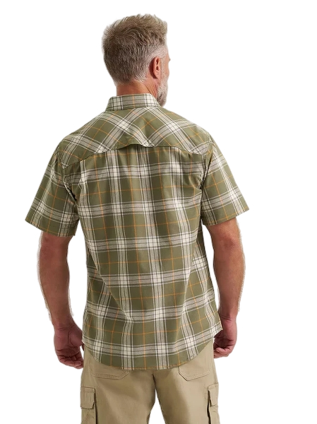 wrangler-mens-riggs-workwear-foreman-plaid-work-shirt-olive-back-workwear-wearhouse-work-boots-apparel-safety-gear
