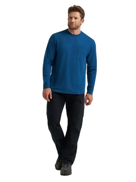 wrangler-mens-riggs-workwear-long-sleeve-1-pocket-performance-t-shirt-full-front-oxford-blue-workwear-wearhouse-work-boots-apparel-safety-gear
